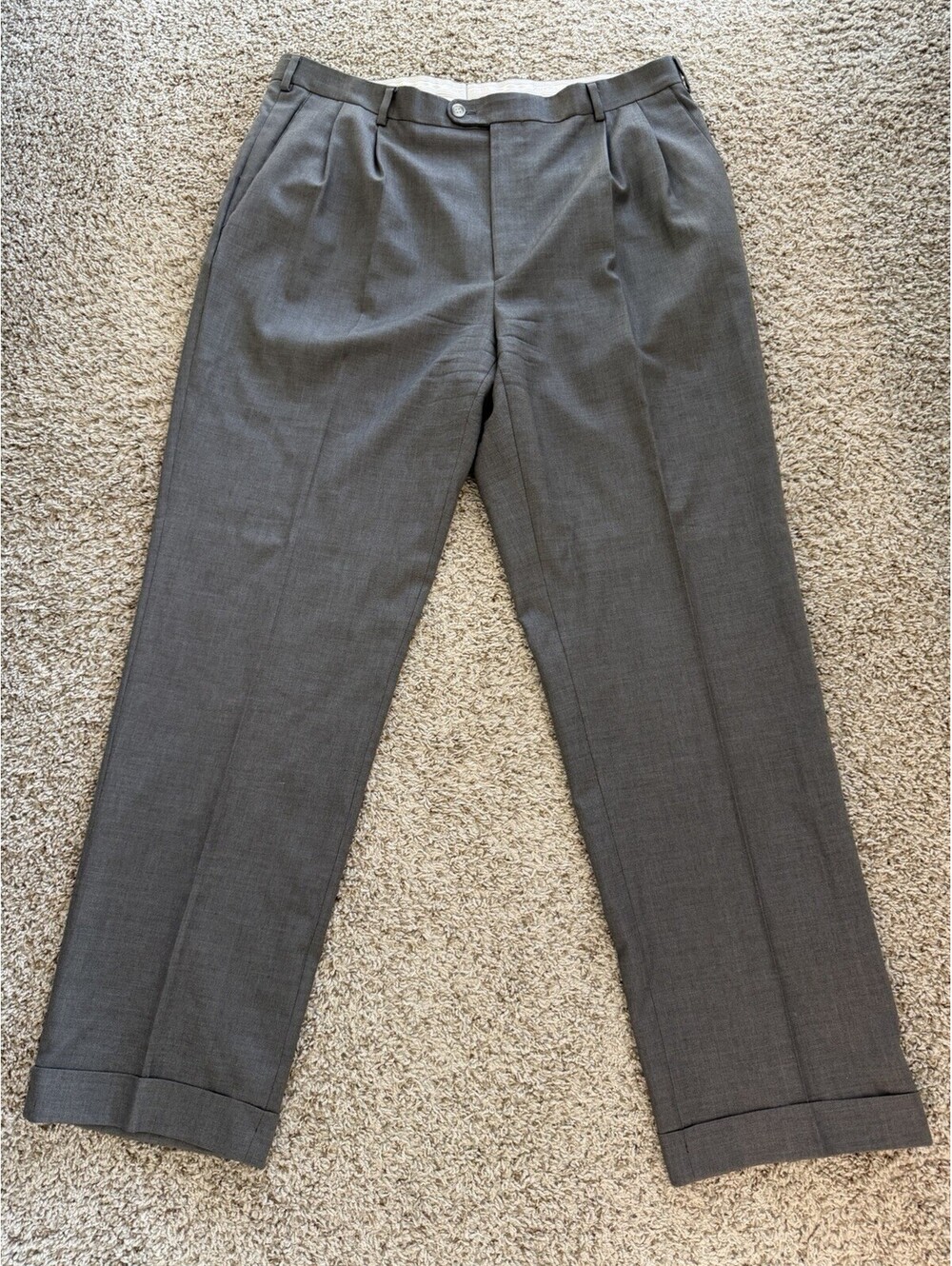 Zanella Bennett Charcoal Grey 100% Wool Dress Pants Size 38 Made In Italy Luxe